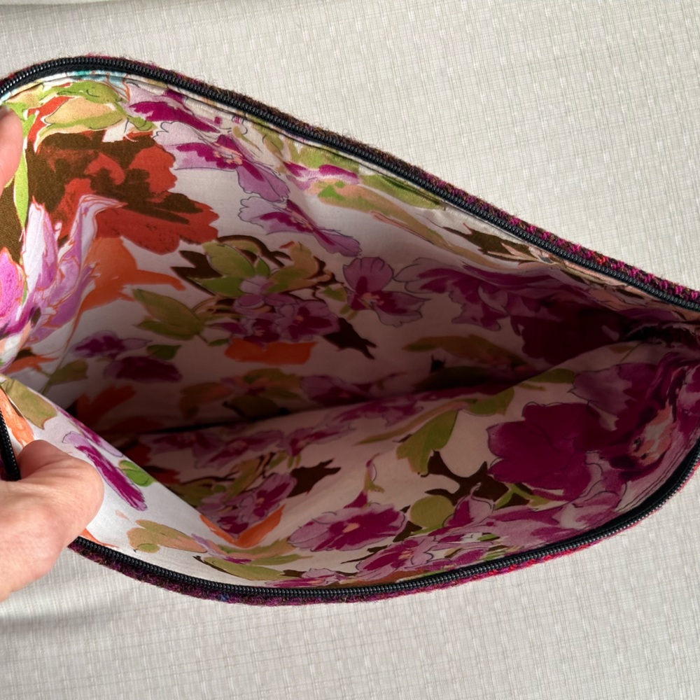 Pink Plaid Wool Wristlet - Picture 3 of 3
